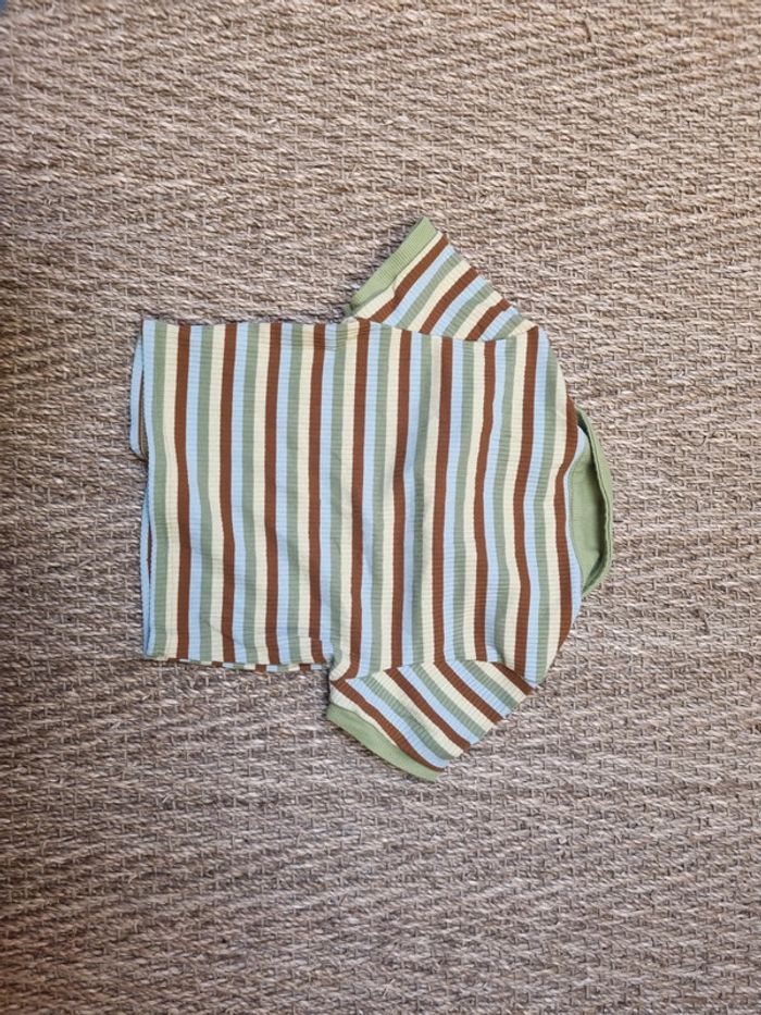 Tee shirt côtelé court 10ans - photo numéro 2