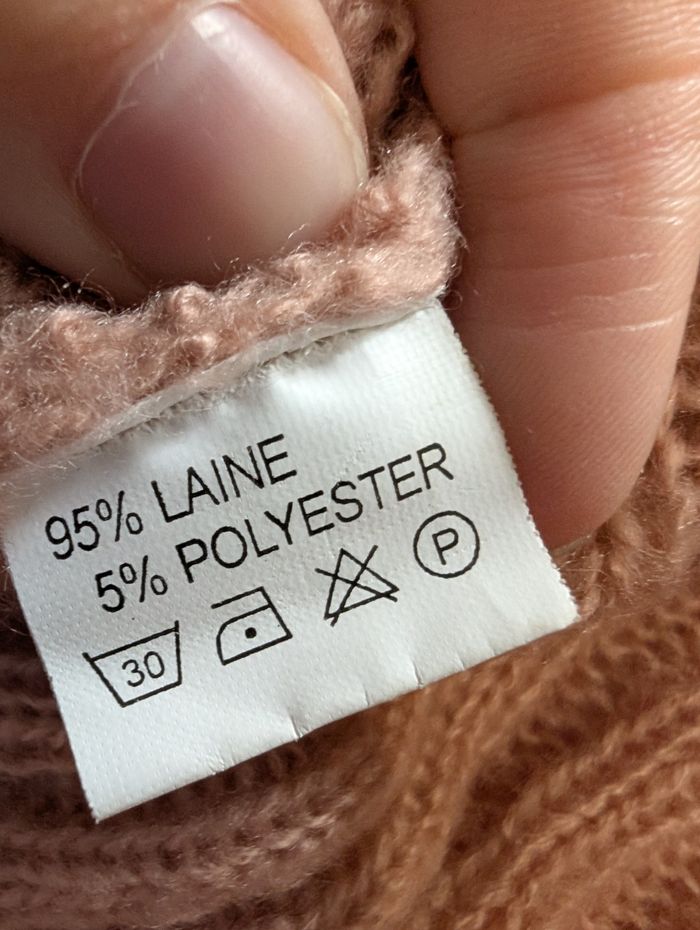 Boléro en tricot / crochet rose pâle femme Vintage Tu - photo numéro 5