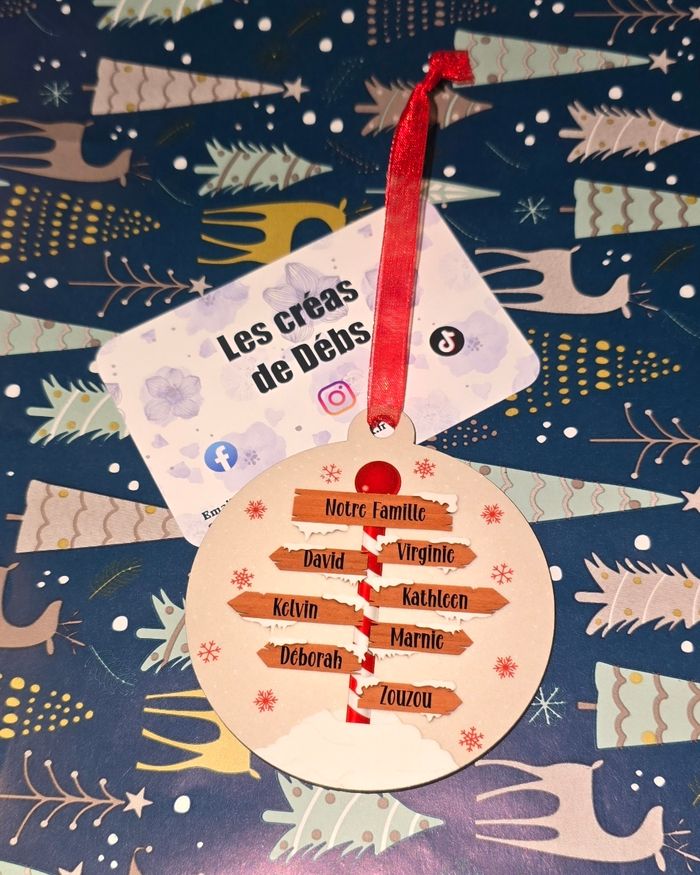 Boule de Noël personnalisée famille