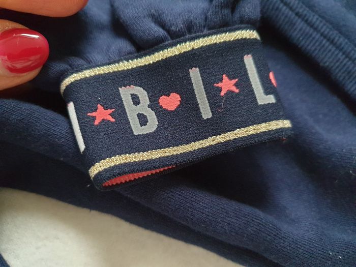 Robe pull bleu marine à nœud rose fluo - 3A - Billieblush - photo numéro 2