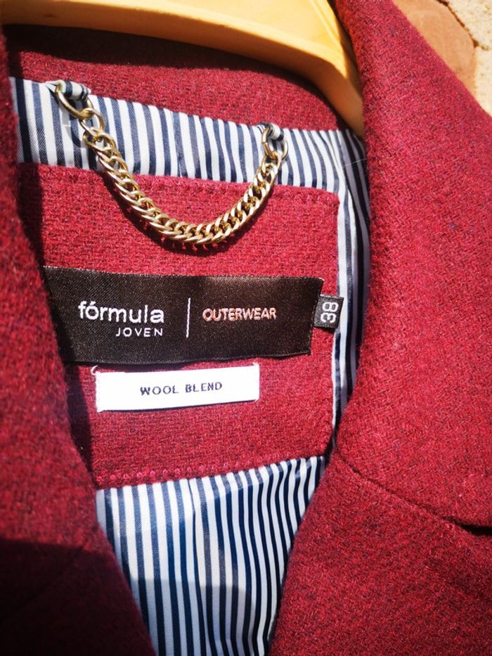 Manteau mi long Formula Joven bordeaux - photo numéro 4