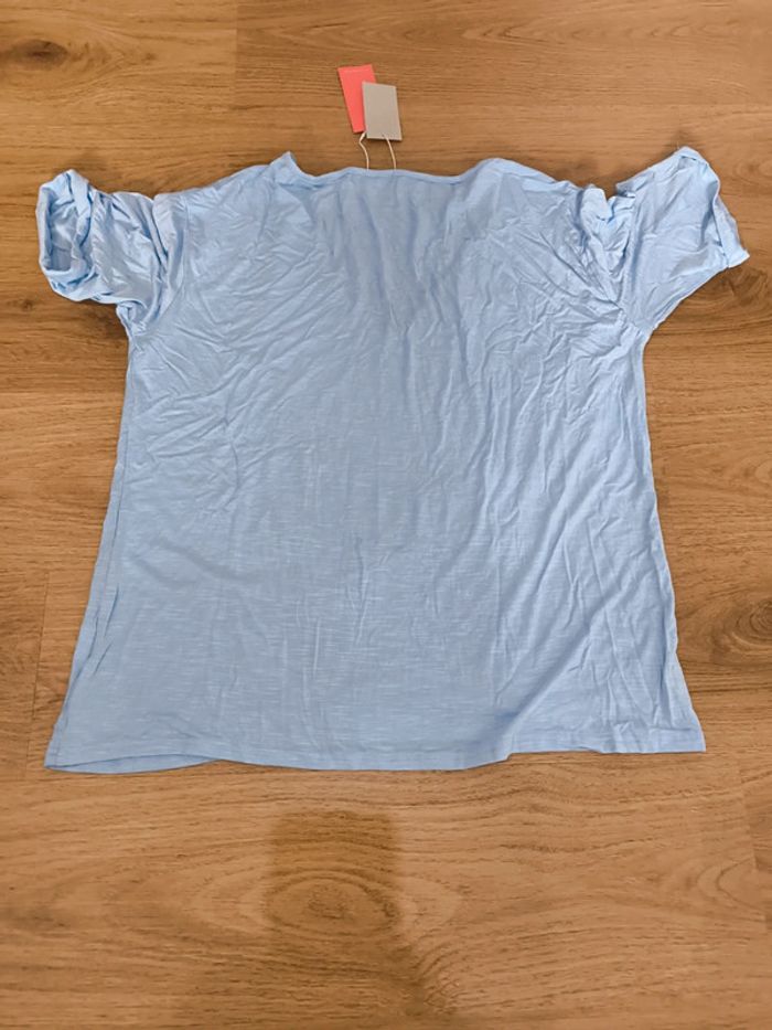 T shirt unis bleu ciel taille XXL (44) neuf - photo numéro 4