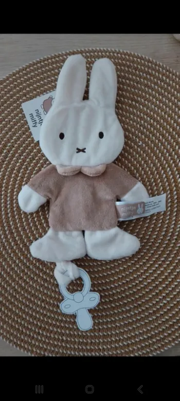 Doudou Nijntje Miffy avec attache Tétine