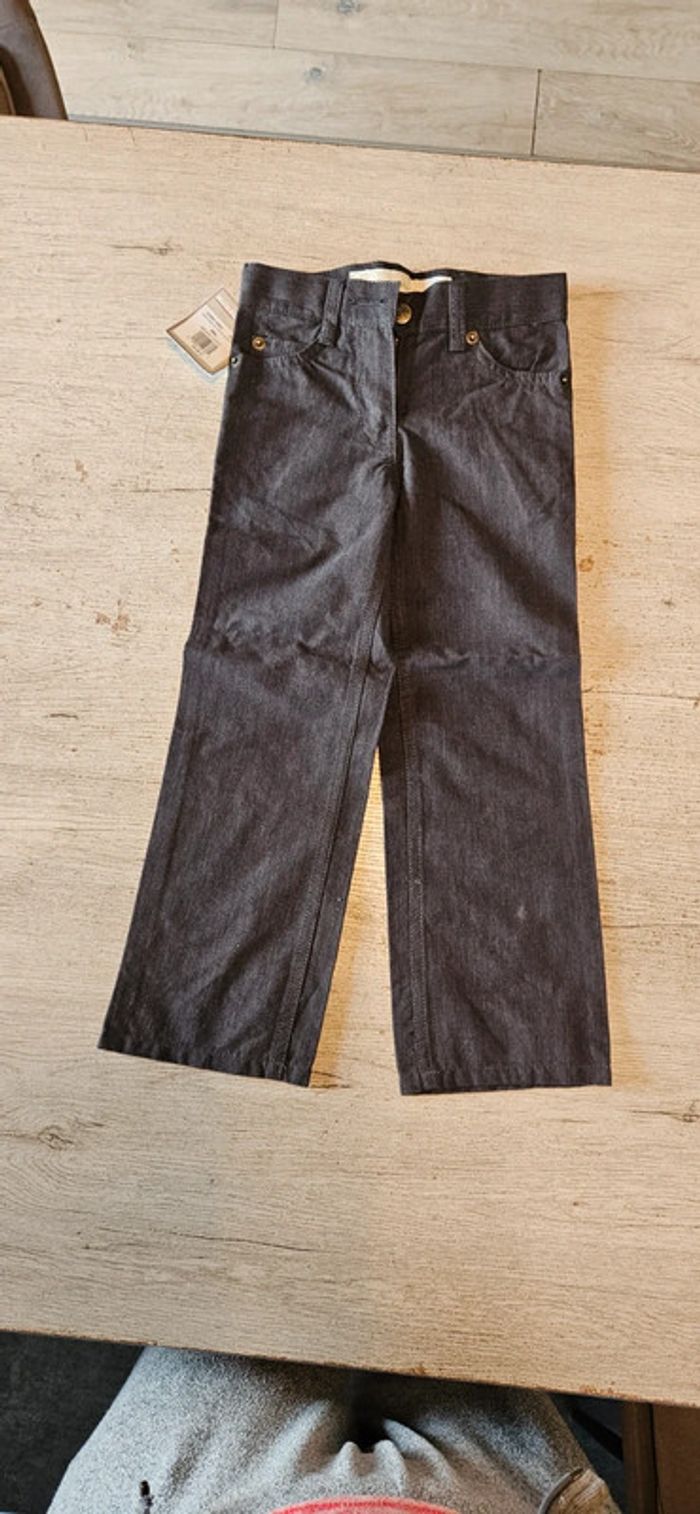 Pantalon classique droit gris très fonce, ajustable à la taille, Buissonnière, 4 ans, neuf - photo numéro 2