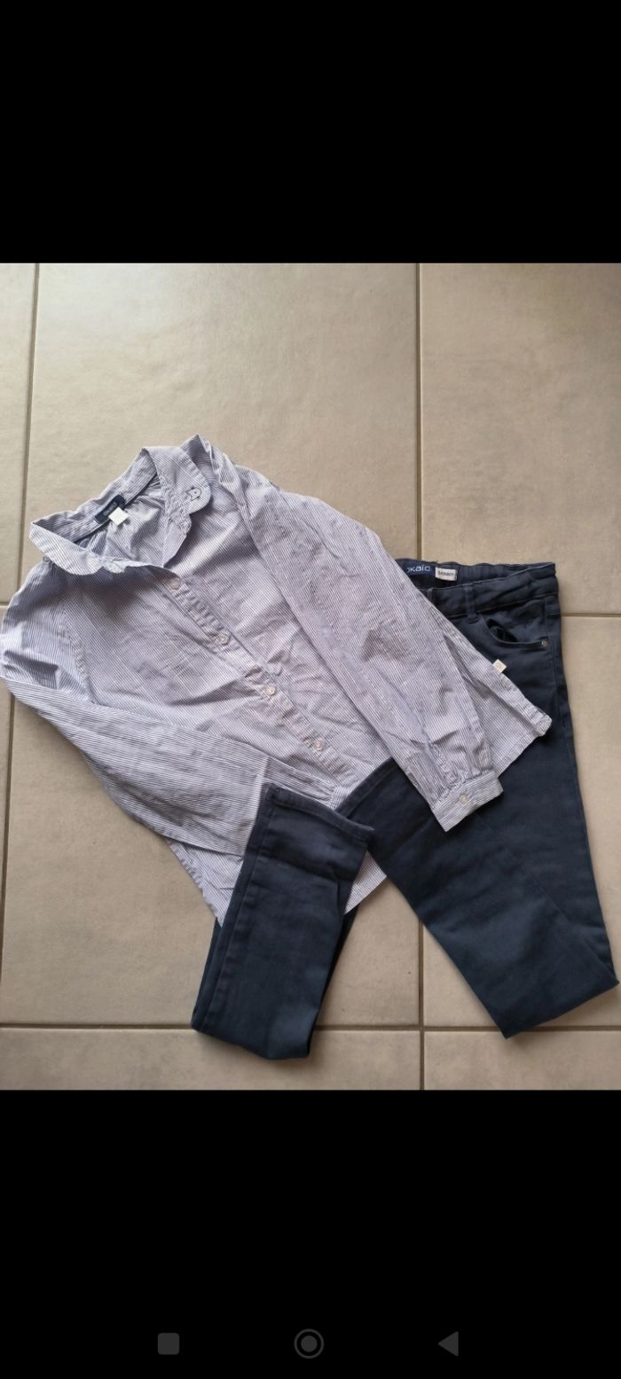 Ensemble fille pantalon 9 ans et haut 10 ans - photo numéro 2