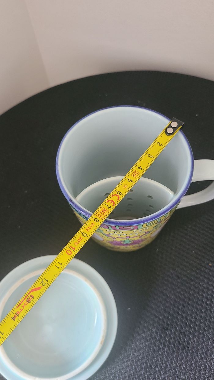 Tasse à thé chinoise, tasse à thé jaune Mun Shou, tasse à thé couverte - photo numéro 5