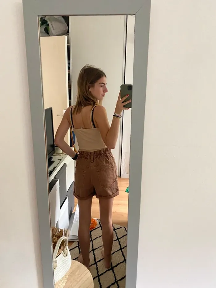 Short en jean marron Kiabi - photo numéro 2
