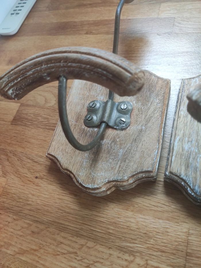 Porte manteau en bois patiné - photo numéro 5