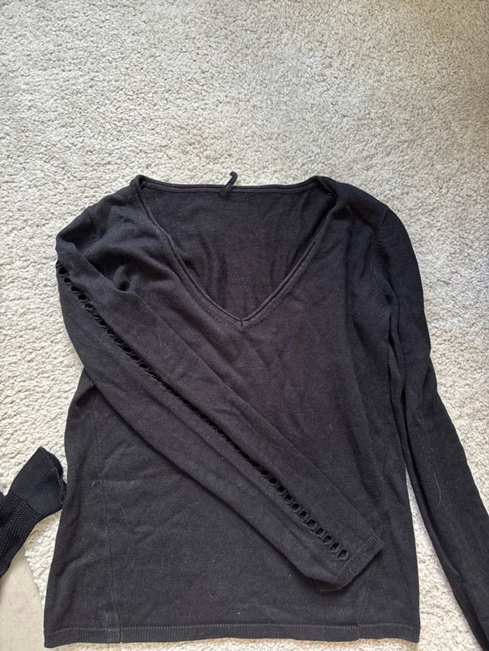 Lot de 2 pulls légers noirs IKKS taille XS - photo numéro 7