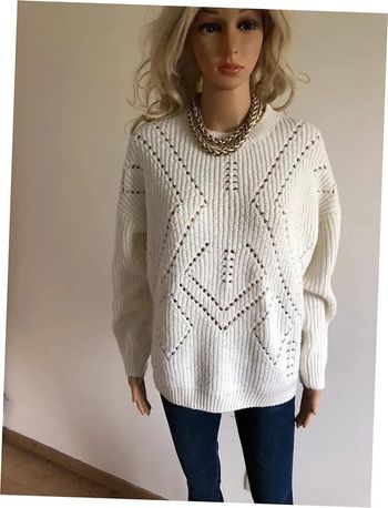 Pull d'hiver blanc crème Kiabi taille M excellent état