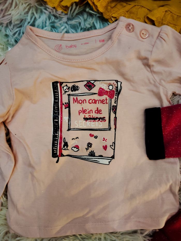 Lot bébé gemo 6/12 mois girl top hauts ensembles - photo numéro 3