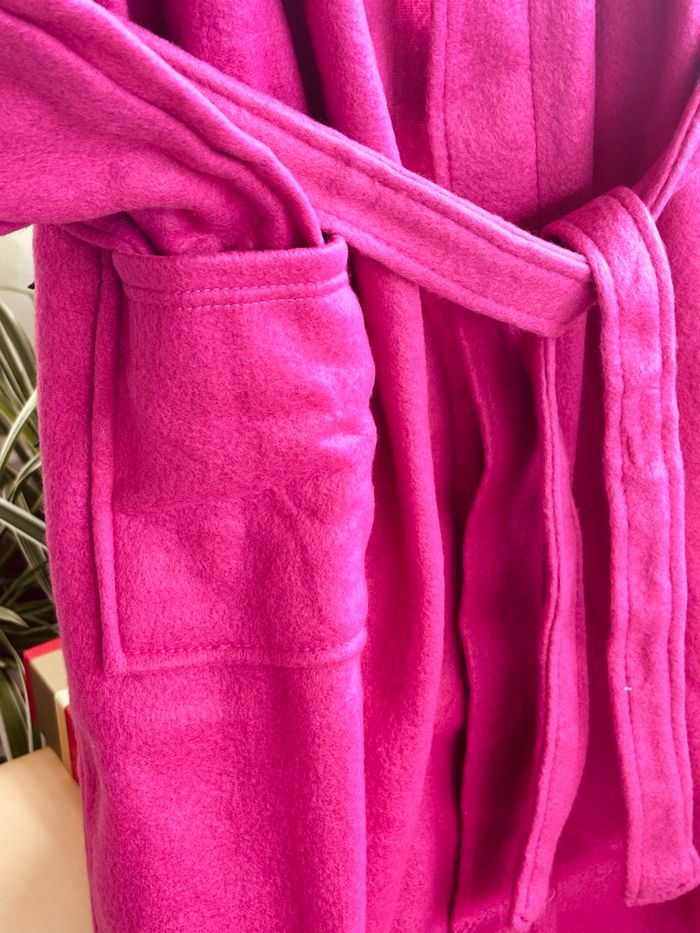 Peignoir Robe de chambre fuchsia col blanc Le Chamois T-M - photo numéro 3
