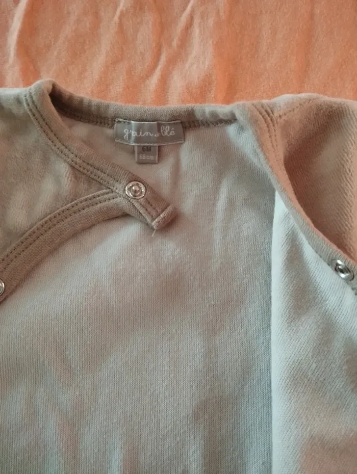 * Pyjama chaud gris taupe La Reine des câlins c'est Maman T6M Grain de blé - photo numéro 3