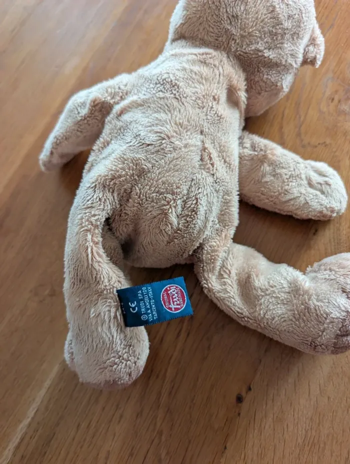 Peluche ours TRUDI Bussi marron médaillon coeur en bois 30 cm - photo numéro 4