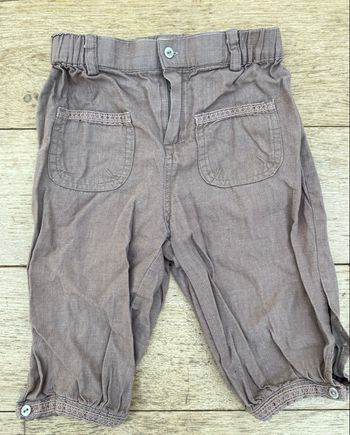 Pantalon pantacourt léger printemps été Cyrillus 24 mois 2 ans taille élastique 
