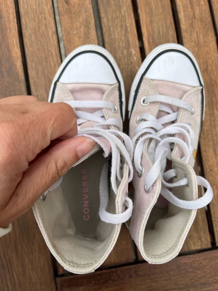 Converse montantes fille taille 28 rose pale-tournesol - photo numéro 6