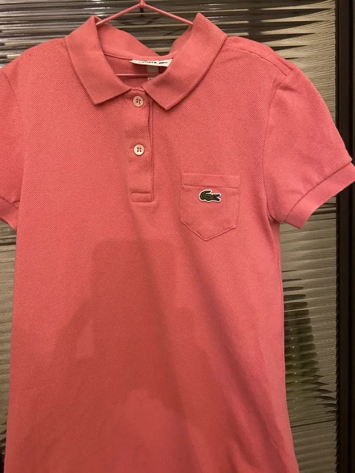 Robe polo Lacoste rose 8 ans - photo numéro 2
