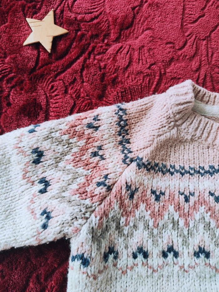 Joli pull hiver bien chaud fille 12 mois - photo numéro 2