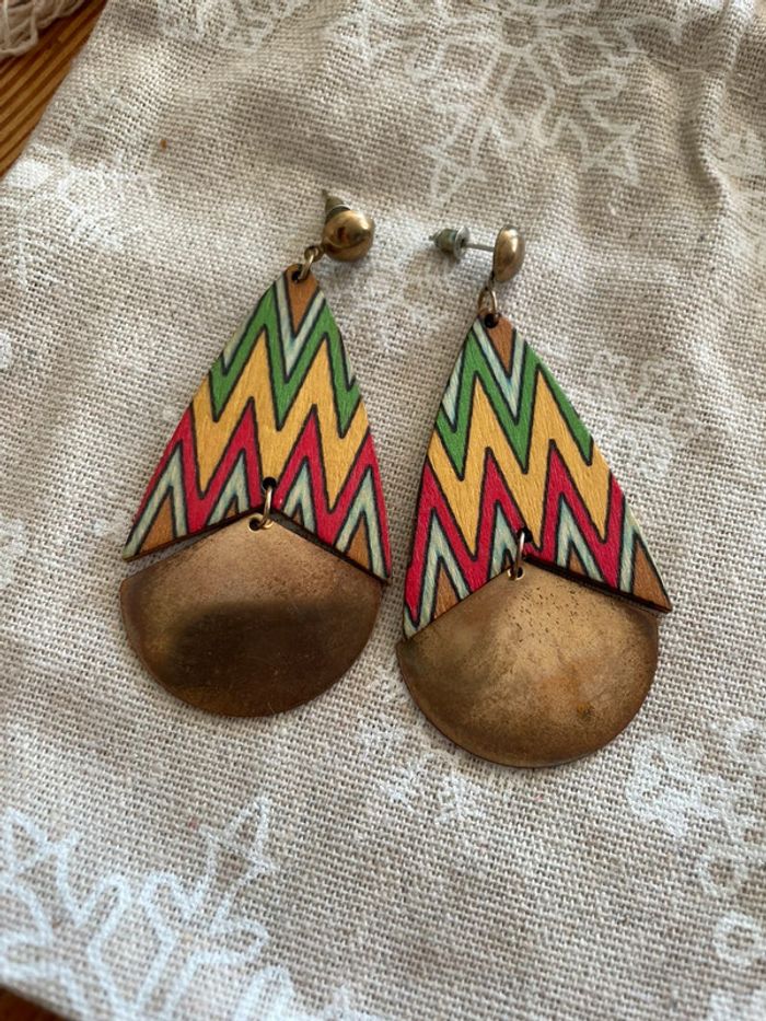 Boucles d’oreilles bois ethnique