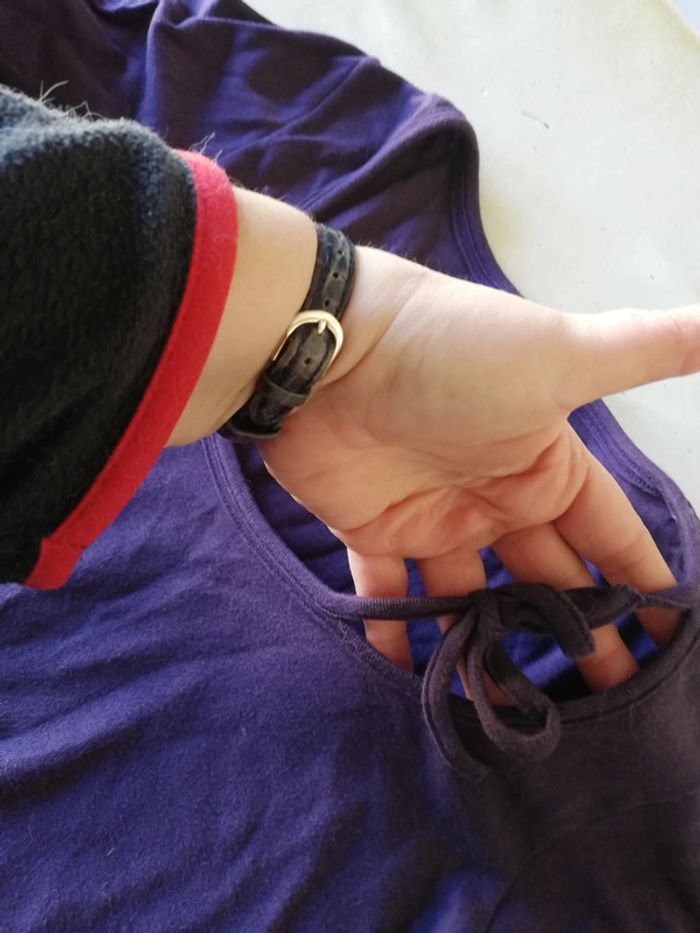 Tee-shirt manches longues Petit bateau t. 14 ans mais comme 16 ans. Violet foncé. - photo numéro 4