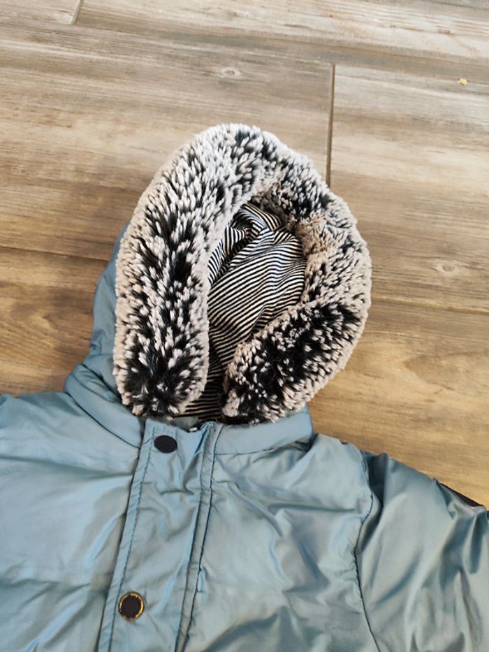 Doudoune avec capuche bleu gris Obaibi Taille 18 mois - photo numéro 2
