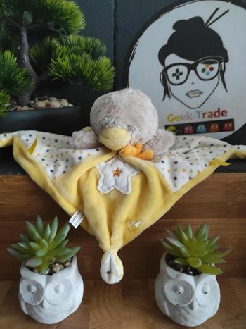 Doudou Canard Jaune Siplec Mots D'enfants Etoile plat mouchoir  #geektradedoudou