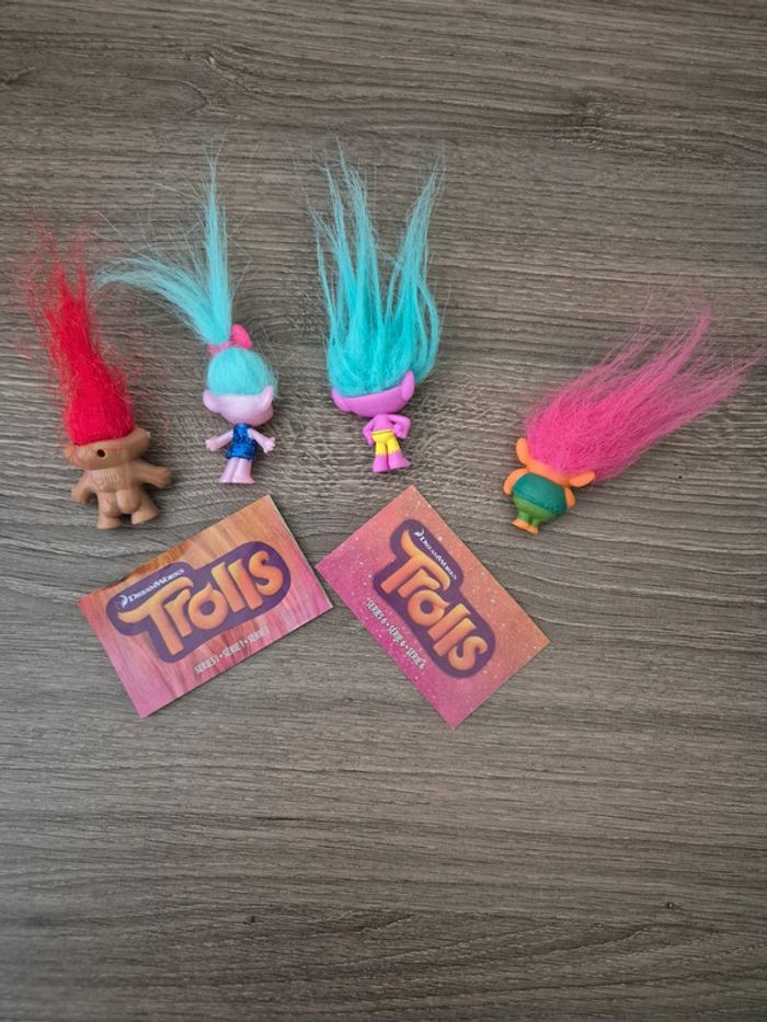 Trolls - 4 figurines cheveux dressés - photo numéro 2