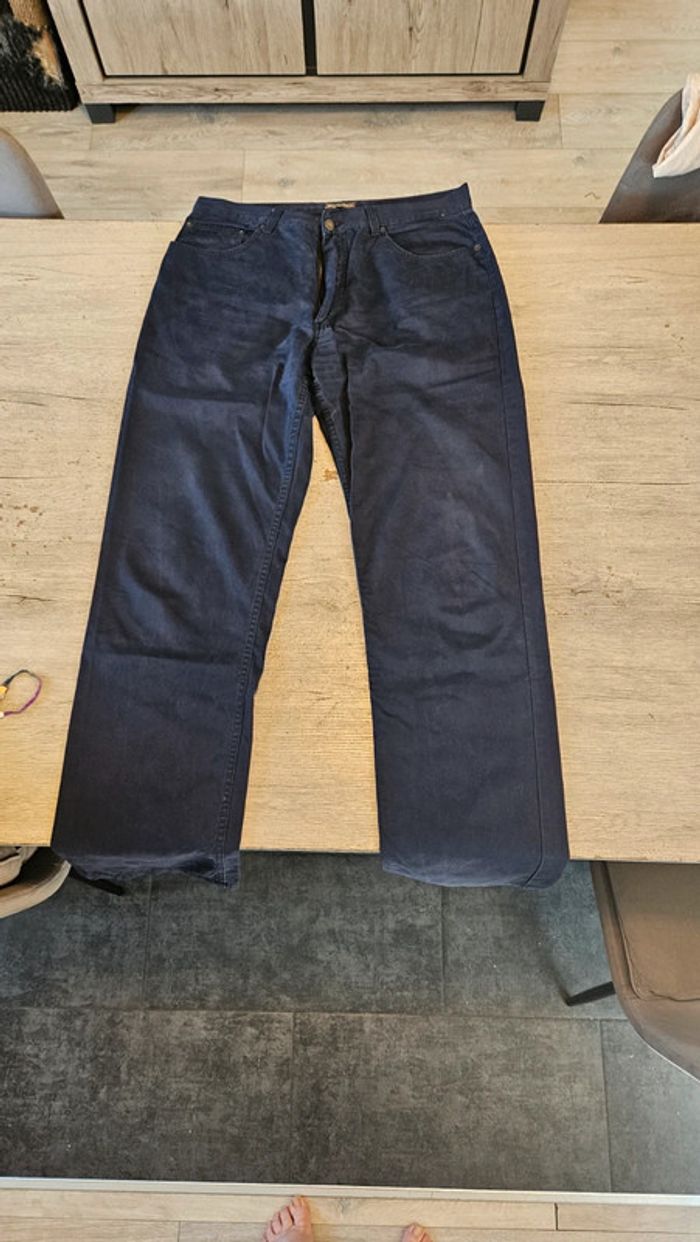 Pantalon homme bleu foncé, coupe droite, Gaspard, taille 36, nickel - photo numéro 2