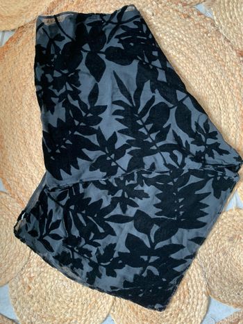 Écharpe légère noire voile et velours