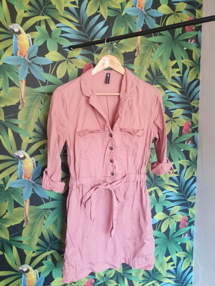 Robe chemise vieux rose