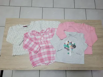 Lot de 4 tee-shirts fille en 18 mois