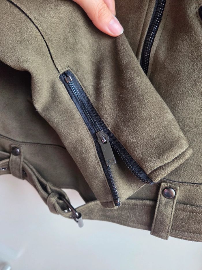 Veste perfecto softy kaki taille s neuve - photo numéro 4