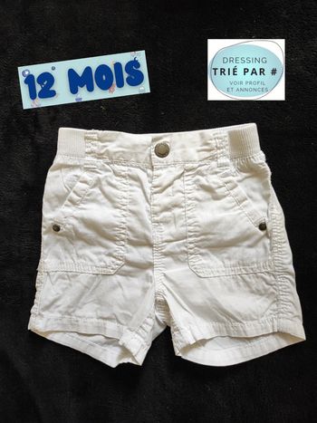 Short blanc 12 mois