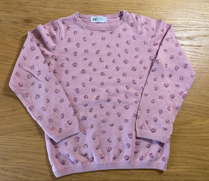 H&M Pull rose paillette Taille 6/8 ans - photo numéro 2