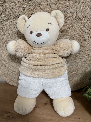 Doudou ours plume beige blanc kaloo pour linvosges
