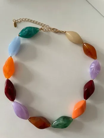Collier MaxMara coloré perles effet pierre