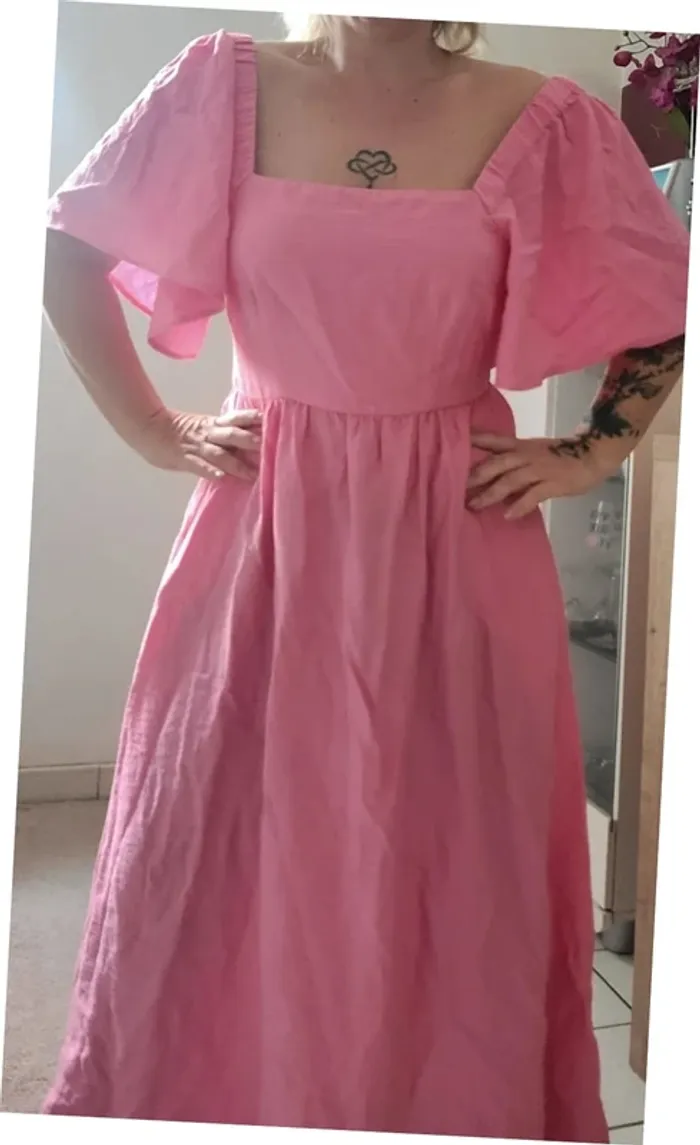 Robe longue rose taille S - photo numéro 5
