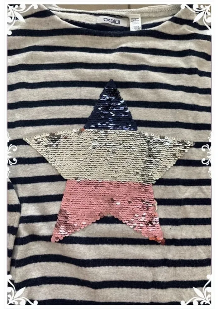 Pull a sequins réversible taille 12ans okaidi - photo numéro 5