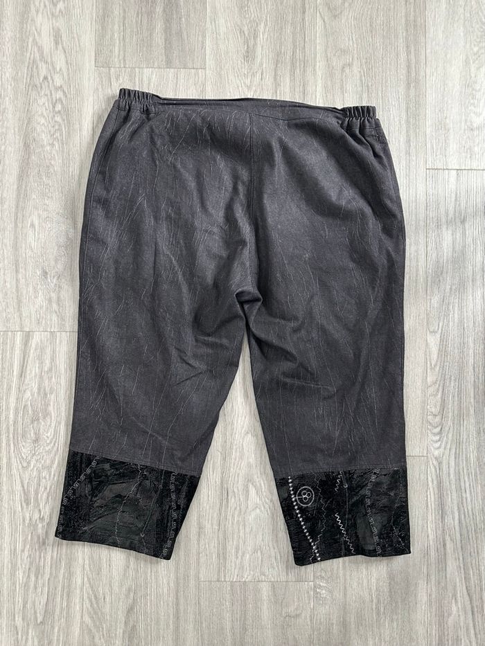 Pantacourt gris et noir froissé similicuir S.Quise T46 3XL - photo numéro 10