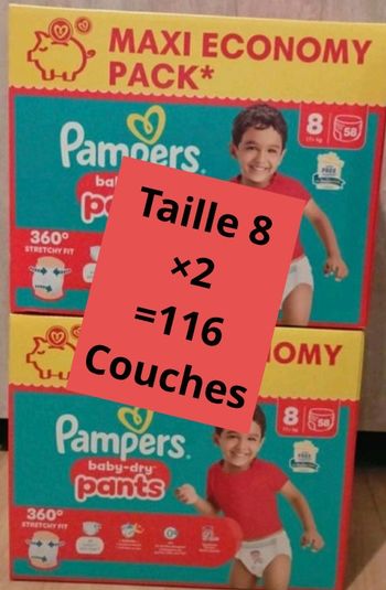 Couches pampers taille 8