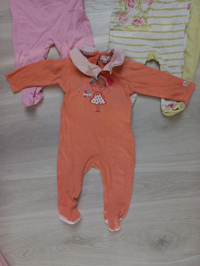 Lot de 3 pyjamas en coton fille 6 mois Kimbaloo - photo numéro 2