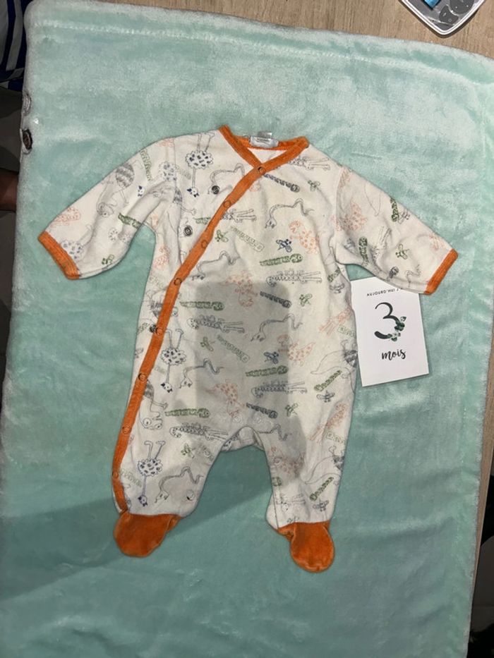 Pyjama bébé blanc/ orange et animaux