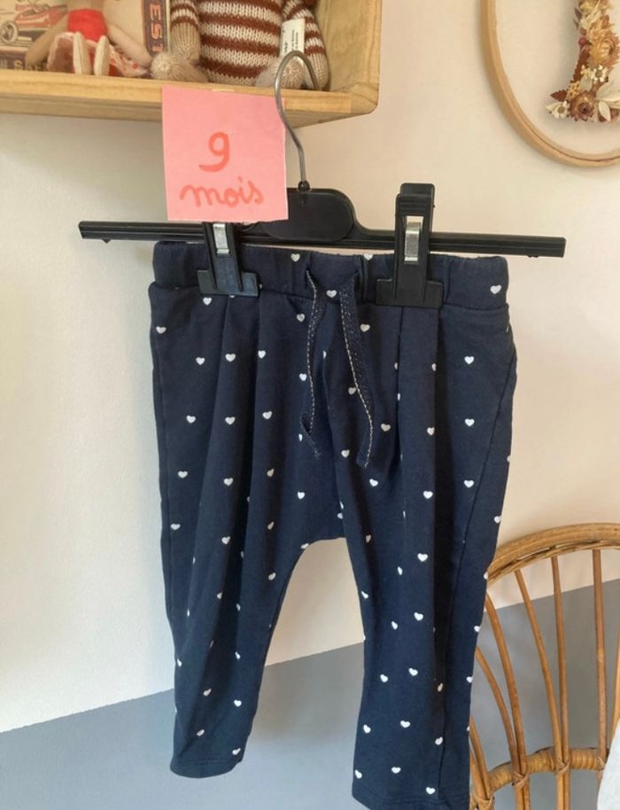 Pantalon souple bleu marine à cœur verbaudet