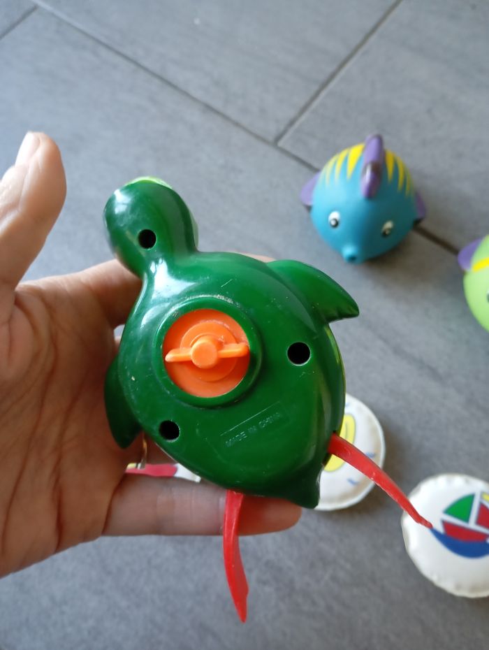 Lot jouets de bain tortue mécanique poissons - photo numéro 2