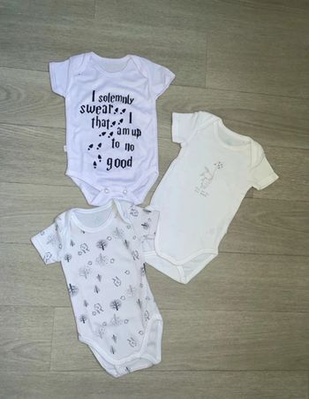 Lots de 3 bodies MC 6mois mixte