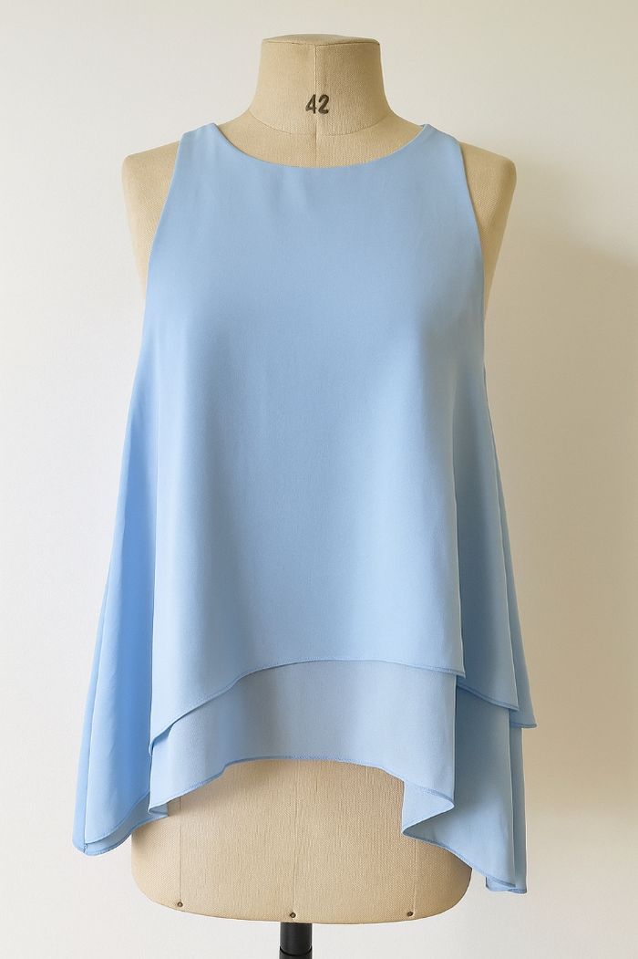 Blouse fluide bleu ciel Atmosphere - Taille 42 (XL)