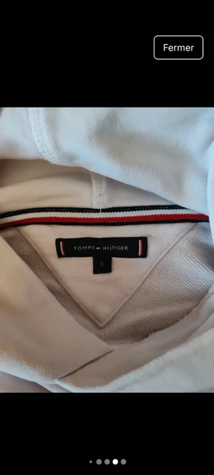 Sweat tommy hilfiger blanc taille s - photo numéro 5