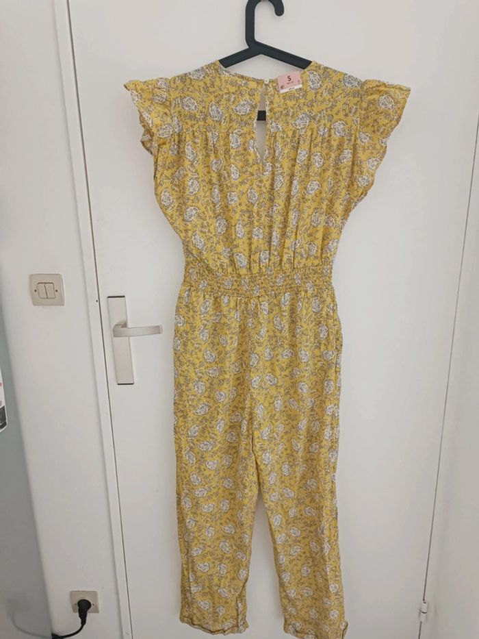 Combinaison d'été 100% coton jaune motif fleurs Taille S Lefties Neuf avec étiquette - photo numéro 4