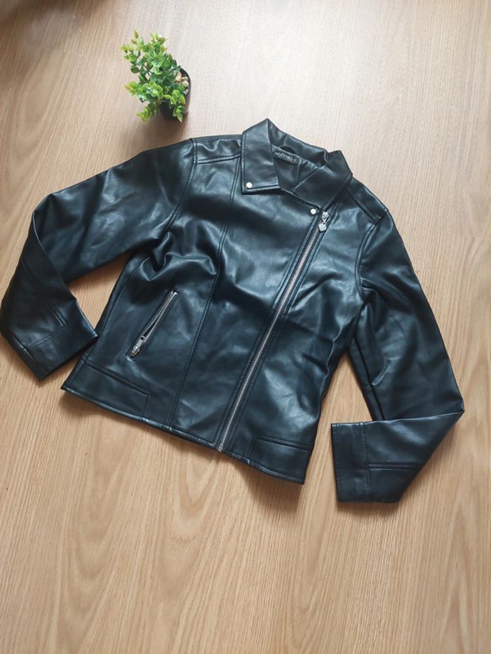 Veste simili cuir noire fille In Extenso 12 ans TBE