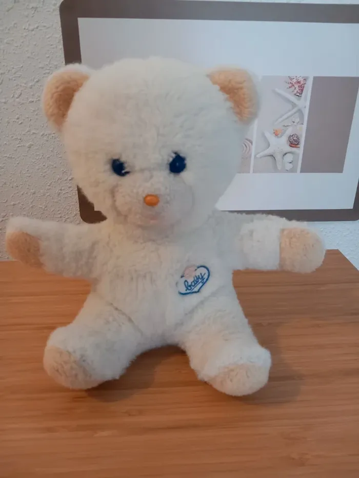 Peluche ours Boulgom baby yeux bleus 25cm